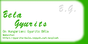bela gyurits business card