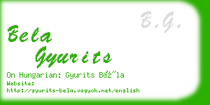 bela gyurits business card